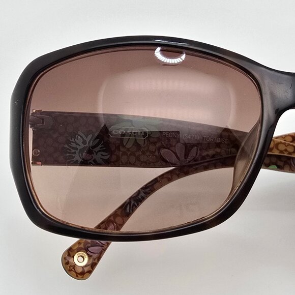 Coach Peony S471 Tortoise Frame Light Brown Gradient Lens Sunglasses 59-16-125 - Picture 14 of 15